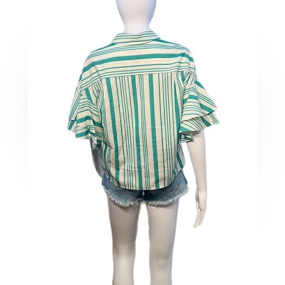 Retro Striped Button Down Shirt NWOT - Picture 6 of 12